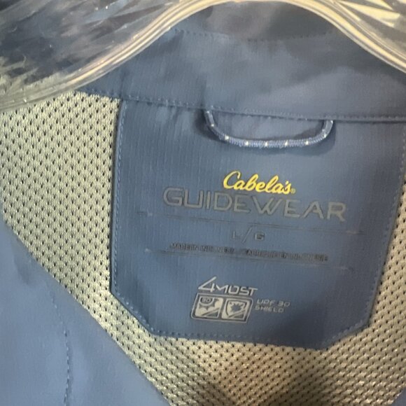 Cabelas Shirt Vented Blue GuideWear Long Sleeve Button Outdoors UPF 30 Large L - Picture 3 of 11